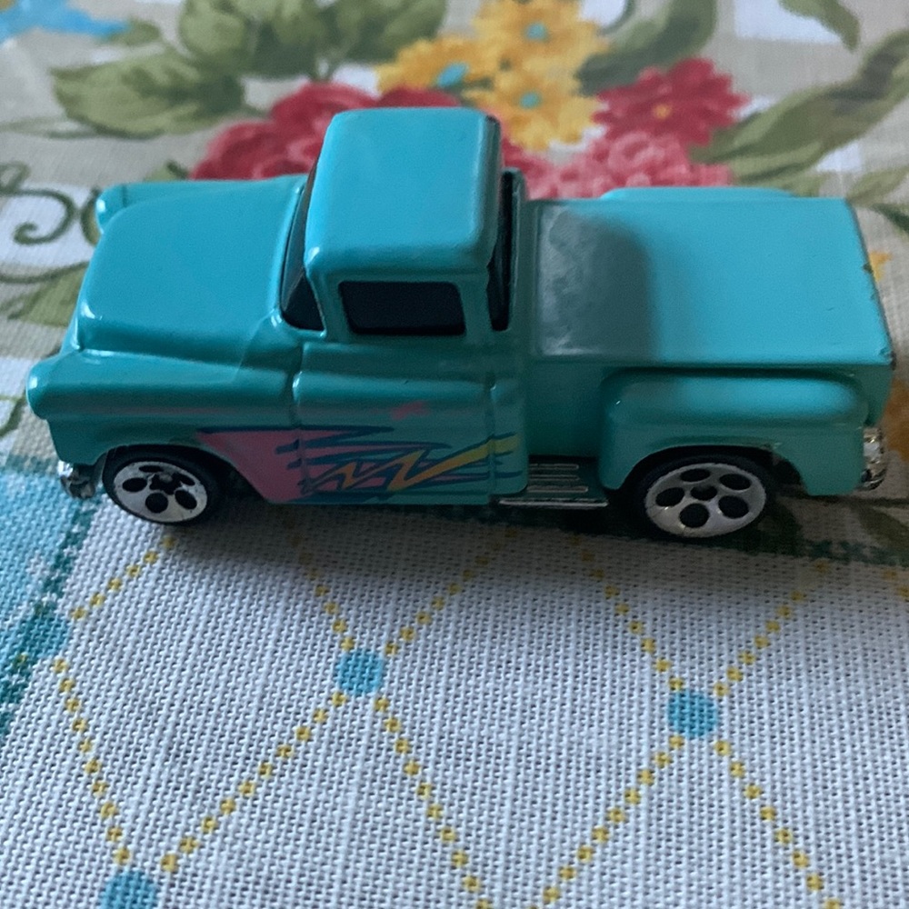 Hotwheels vintage 1991 '56 Chevy pickup truck light blue ultra wheels mint loose